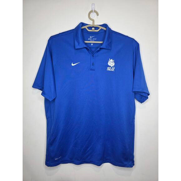 Nike St Louis University SLU Billikens blue short sleeve polo shirt - XL - Picture 2 of 6